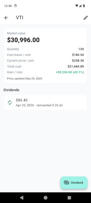 WealthLog: Portfolio Tracker Screenshot 3