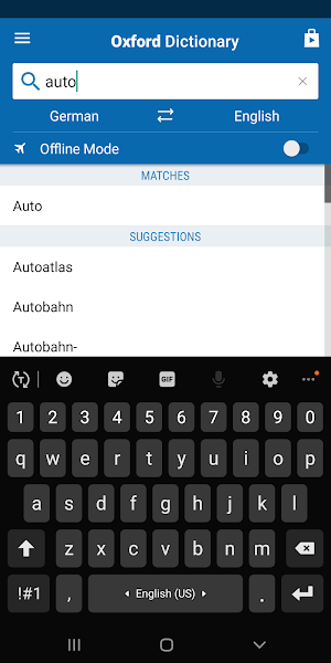 Concise Oxford German Dictionary Screenshot 1