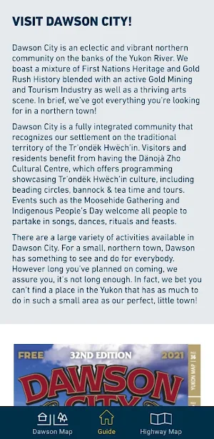 Dawson City Guide Screenshot 1