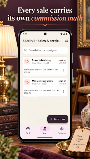 Consignment Sales & Payouts Screenshot 1