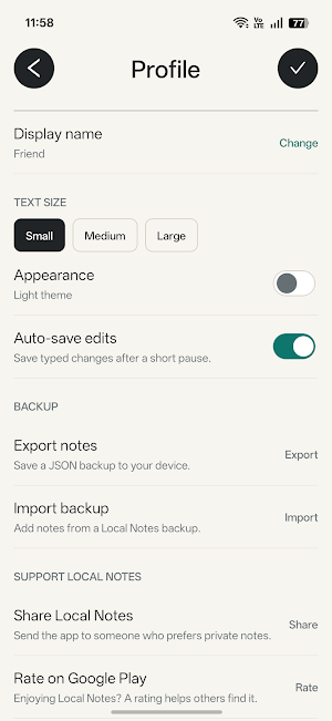 Local Notes: Notepad & Voice Screenshot 1