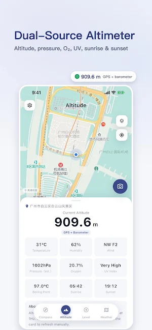 Compass -  Weather, Altimeter Screenshot 1