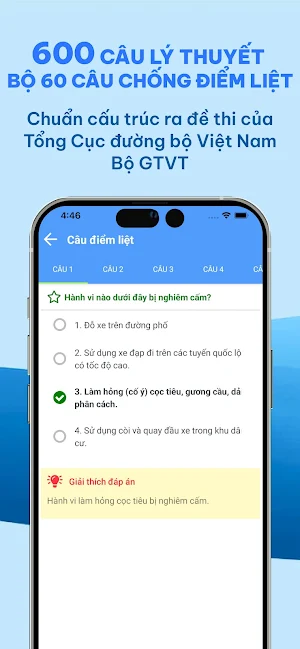 Ôn thi GPXL 600 câu & 120 câu Screenshot 1
