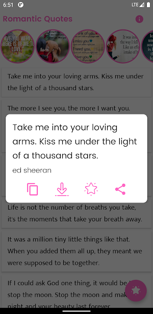 Romantic Quotes and Sayings Screenshot 0