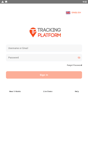 Tracking Platform Screenshot 1