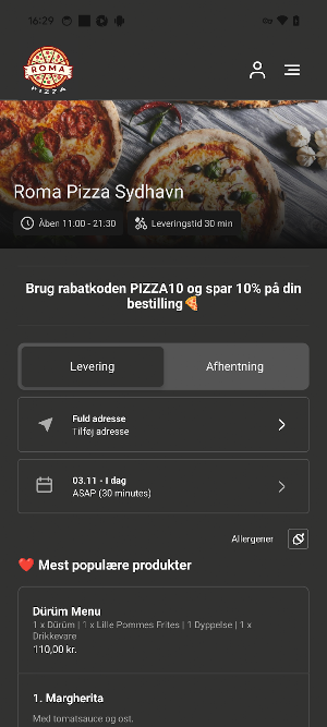 Roma Pizza Sydhavn Screenshot 2