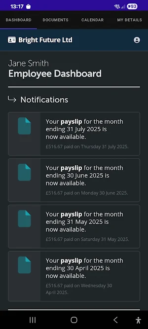 BrightPay Employee Screenshot 0