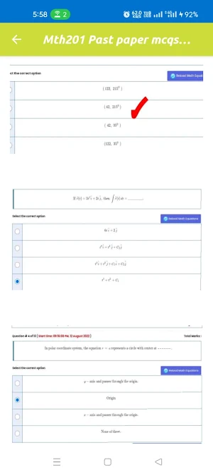 Mth201 Past paper mcqs file Screenshot 2