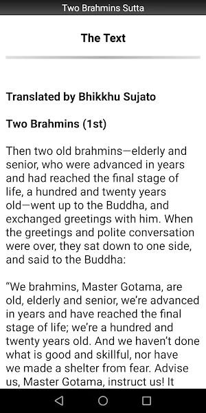 Buddhism: Two Brahmins Sutta Screenshot 1