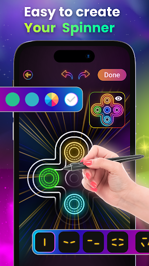 Glow Finger Spinner Art Draw Screenshot 3