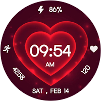 3D Valentine Hearts WearOS