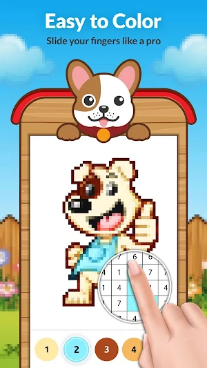 Dog Pixel Art Paint by Numbers Screenshot 2