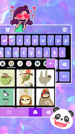 Purple Holographic Keyboard Background Screenshot 2