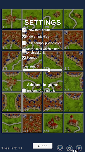 Carcassonne Tiles Counter Screenshot 2