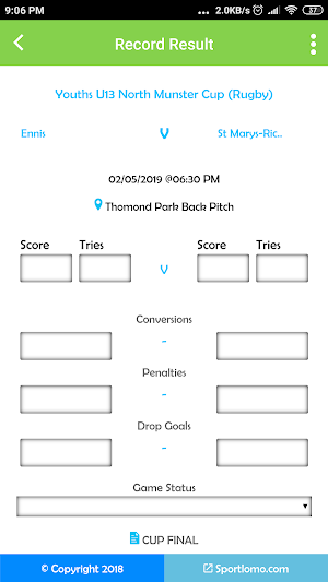 Sportlomo Game Management Screenshot 3