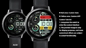 Green Text Clock ZKin Watch Screenshot 3