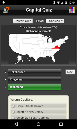 Capital Quiz Lite Screenshot 1