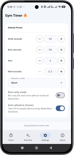 Gym TImer - Interval, Routine Screenshot 2
