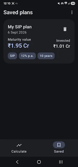 SIP Calculator Screenshot 0