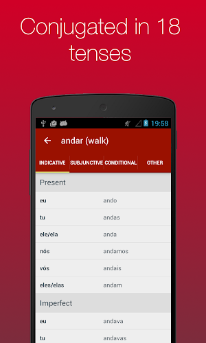 Portuguese Verb Conjugator Screenshot 2