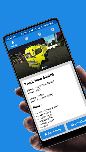 Mod BUSSID : Truck Hino 500NG Angkut Motor Sport Screenshot 1