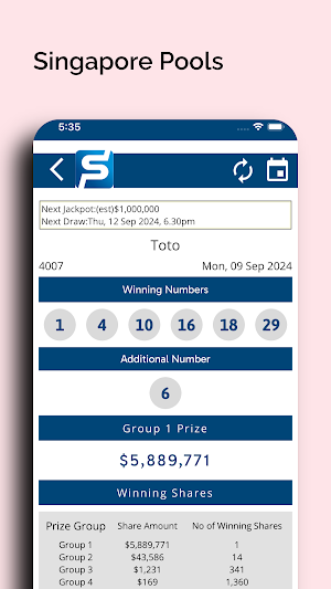 MY & SG 4D Jackpot (Live) Screenshot 2