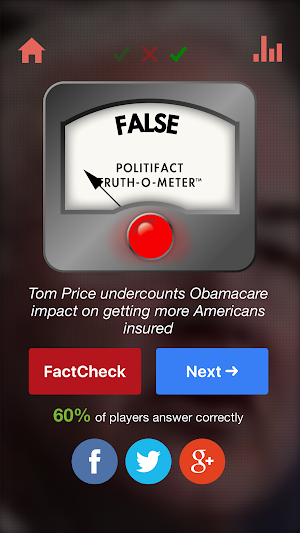 PolitiTruth: A PolitiFact Game Screenshot 1