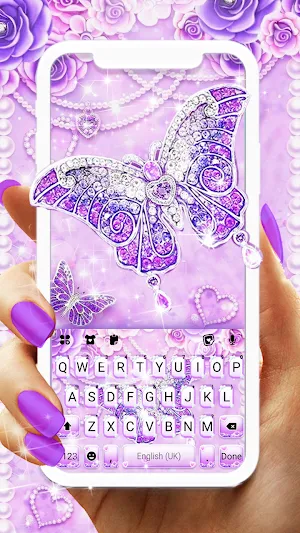Purple Lux Butterfly Keyboard Background Screenshot 0