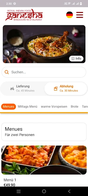 Ganesha Ristorante Screenshot 1