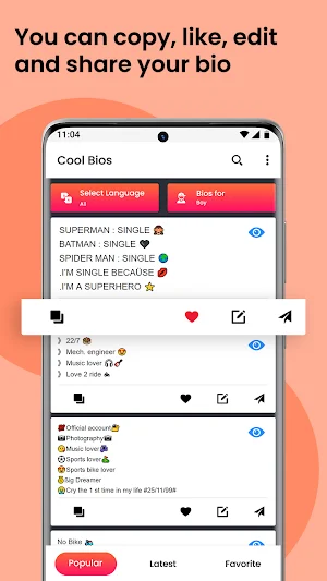 Stylish Bio Quotes with Emojis: Killer & Royal Screenshot 1