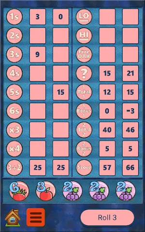 FiveOAK, yatzy dice game, tournament edition. Screenshot 2