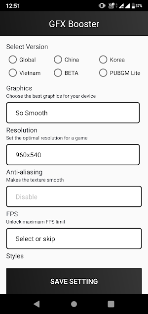 GFX Booster For BGMI - Game op Screenshot 1