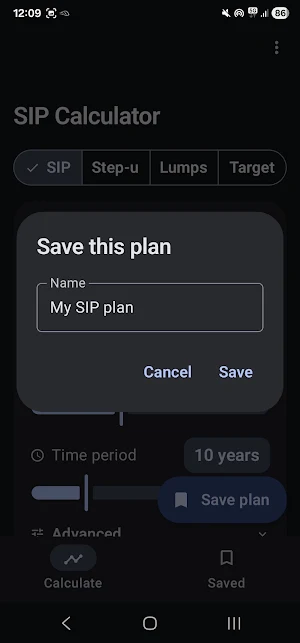 SIP Calculator Screenshot 1