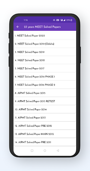NEET Solved Papers Offline (1998 - 2020) Screenshot 1