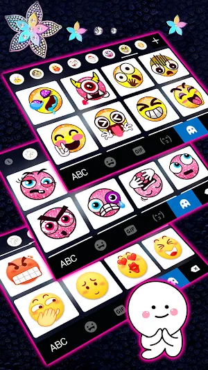 Pastel Flowers Keyboard Background Screenshot 3