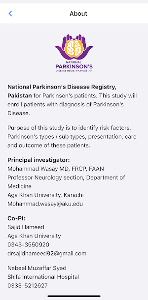 Parkinson’s Disease Registry Screenshot 3