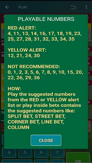 Roulette Inside Bet Counter & Predictor tool Screenshot 2