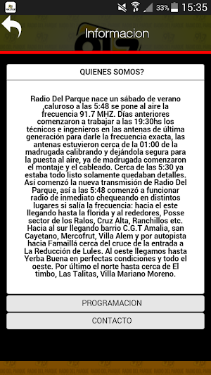 Radio del parque fm 91.7 mhz Screenshot 2