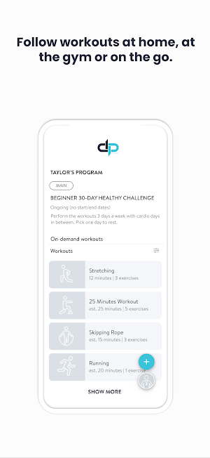 DP Fitness App Screenshot 2