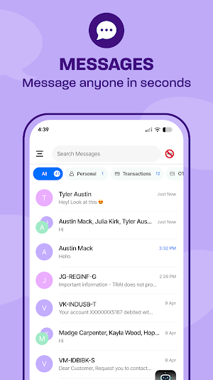 SMS Messages - Message Home Screenshot 0