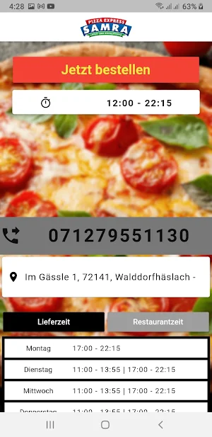 Samra Pizza Express Screenshot 1