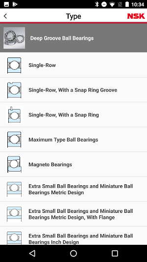 NSK Online Catalog (Bearings) Screenshot 2