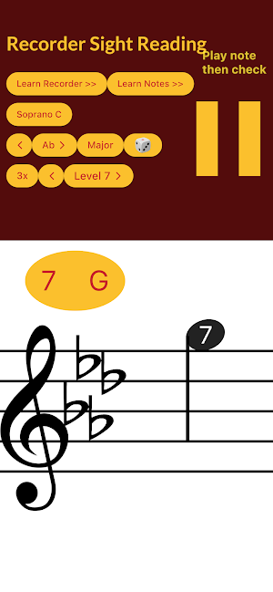 Recorder Sight Reading Screenshot 2