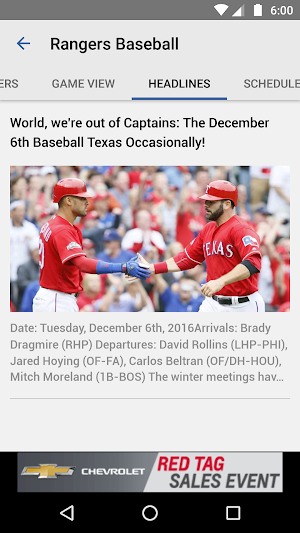 Baseball Texas - Rangers News Screenshot 1