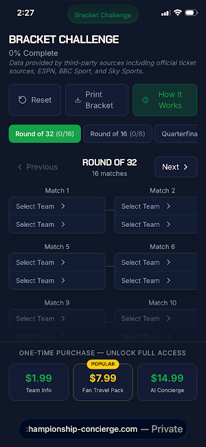 Championship Concierge Screenshot 1