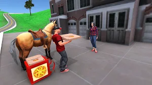 Mounted Horse Pizza Delivery: Fast Food games Screenshot 3