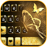 Gold Butterfly Keyboard Background