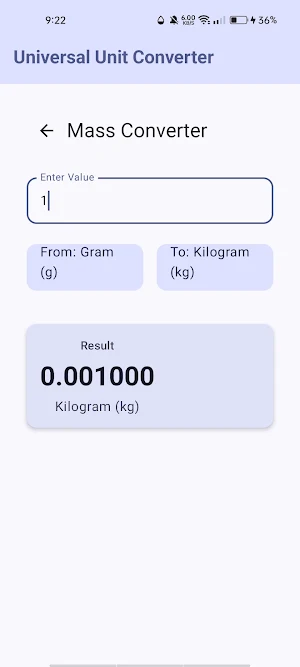 Universal Unit Converter Screenshot 1