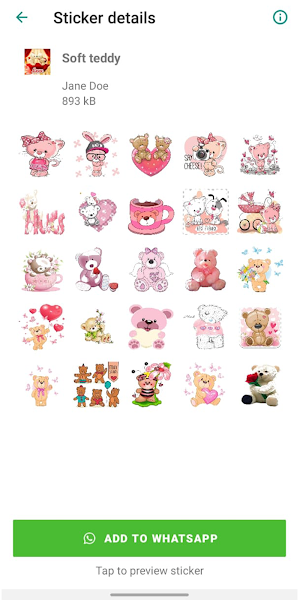 Cute teddy bear stickers Screenshot 3