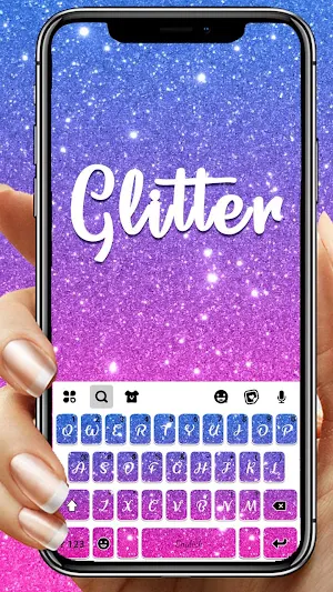 Pink Blue Glitter Keyboard Background Screenshot 0